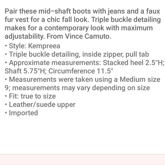 Vince Camuto Leather Mid-Shaft Boots. BNWT. Never worn. - Picture 2 of 10